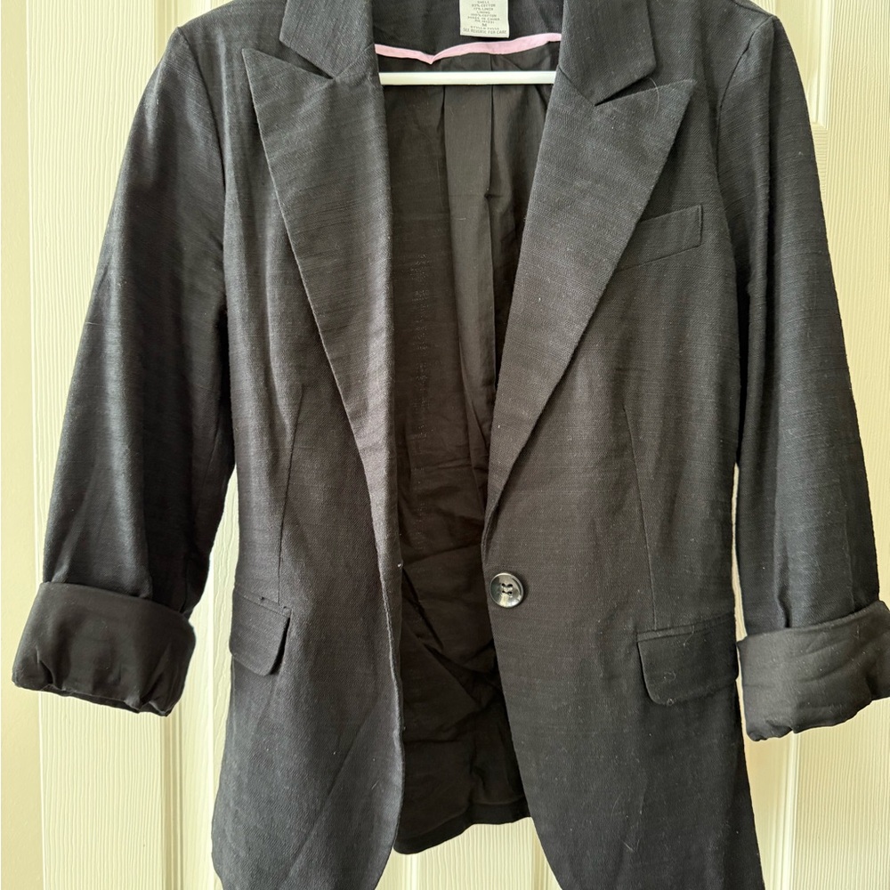 Charlotte Russe Black Blazer with Notched Lapels
